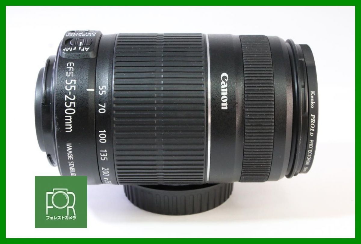点検済 キヤノン Canon EF-S 55-250mm F4-5.6 IS II 前後キャップ フィルター付き 2677
