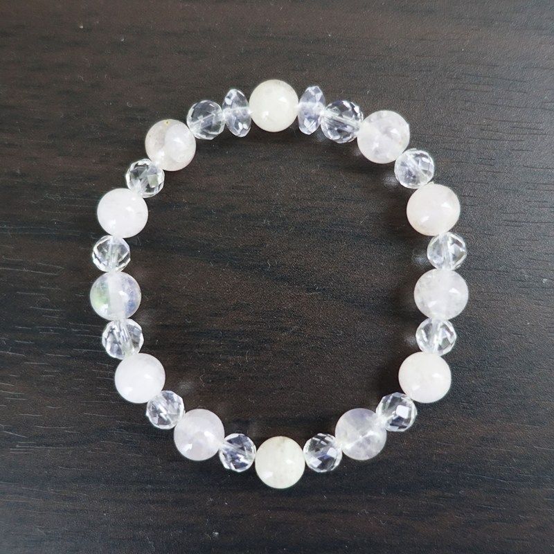 ローズクォーツ＆ローズオーラ-水晶 ブレスレット 173 mm 愛 ハートの輝き