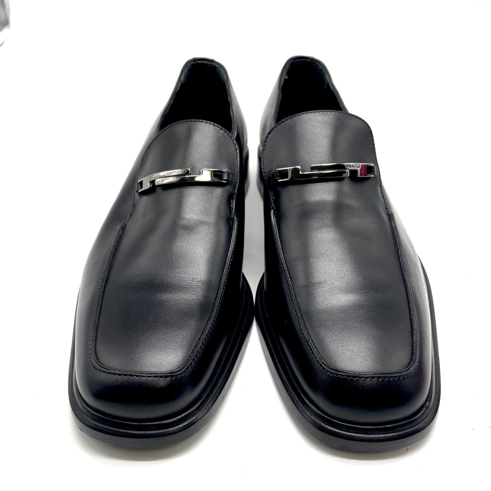 美品◆MAGLI ブルーノマリ　ローファー　ブラック　イタリア製　ビブラム 美品】BRUNO MAGLI ブルーノマリ ローファー スリッポン ビジネス ロゴ