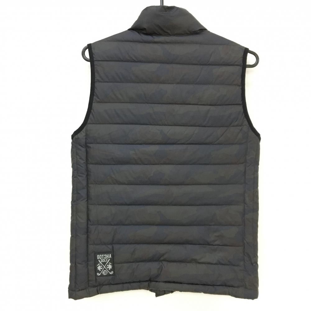 美品】ガッチャゴルフ ダウンベスト カーキ×黒 迷彩 カモフラ 軽量