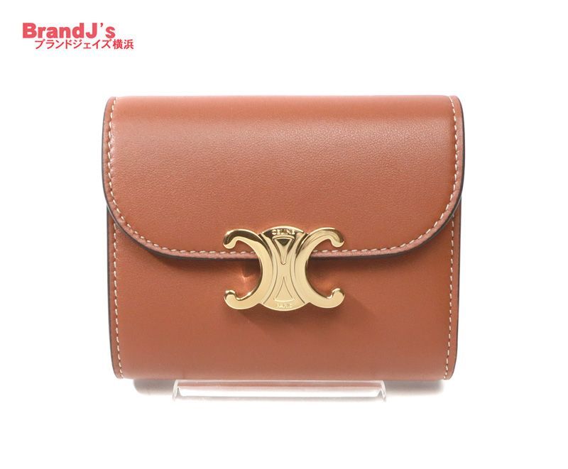 セリーヌ スモールフラップウォレット トリオンフ シャイニースムースラムスキン 10D783BZG 三つ折りコンパクト財布 CELINE 34389