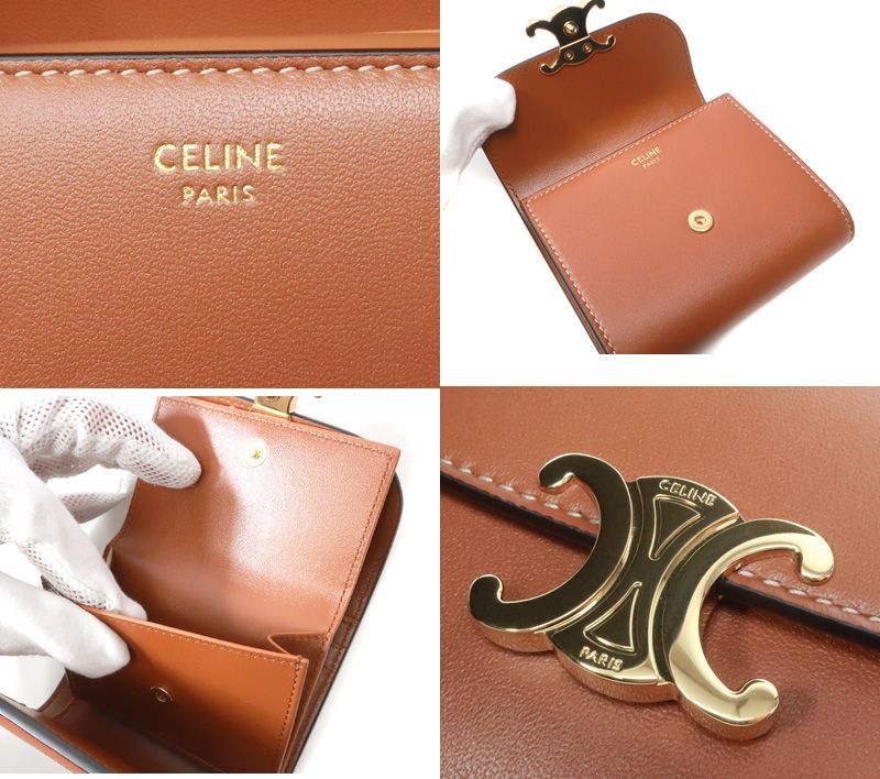 未使用 セリーヌ スモールフラップウォレット トリオンフ シャイニー