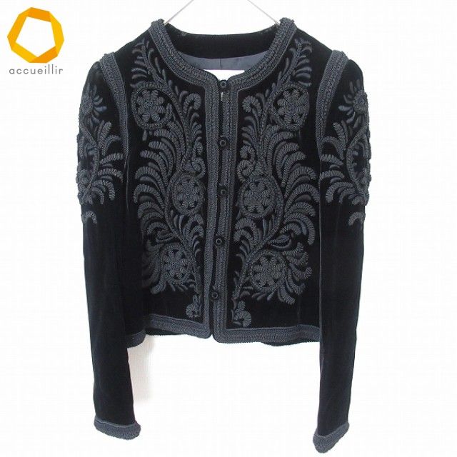 希少　COMME des GARÇONS ベルベット　ベロア　刺繍　黒　秋冬 ランチェッティ LANCETTI ジャケット ベロア ベルベット コード刺繍