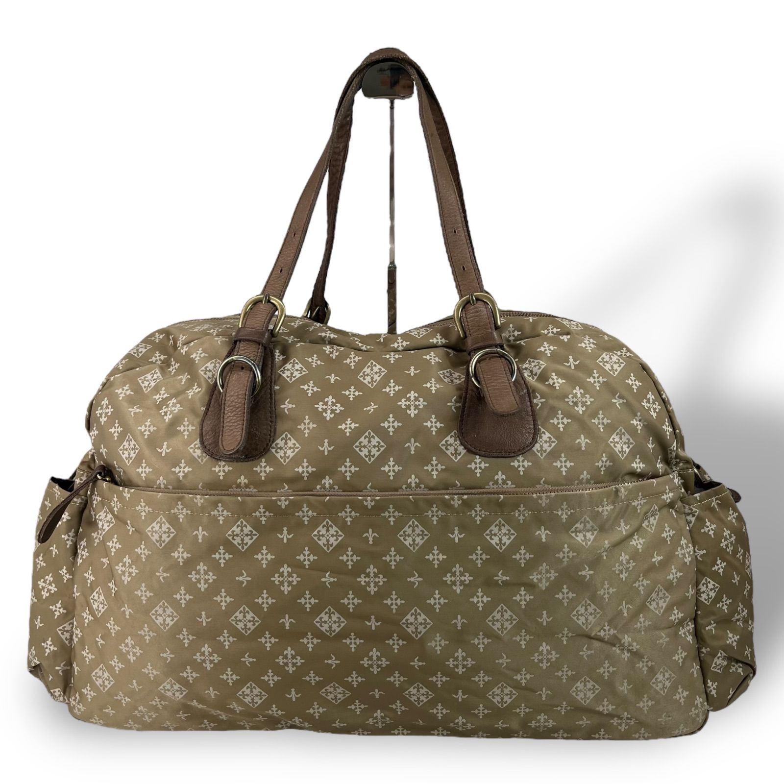 russet ラシット ボストンバック レディース カーキ ナイロン モノグラム 総柄 コットン 大容量 肩掛け 5152