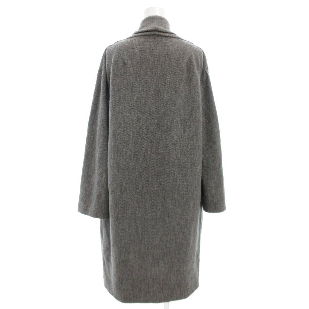 マックスマーラ MAX MARA 白タグ ロングコート ガウン 羽織 ボタンレス M ショール グレー GV