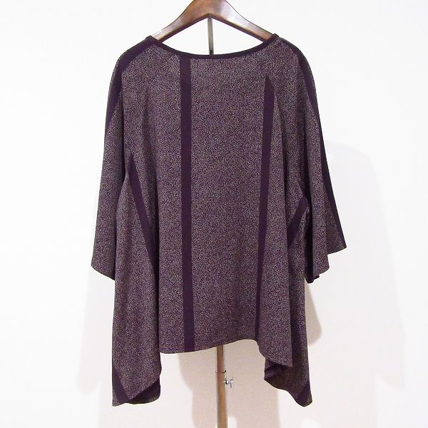 anc 詩仙堂 シセンドウ ヒトシタムラ チュニック 紫 ベージュ 総柄 ちりめん レディース 961873
