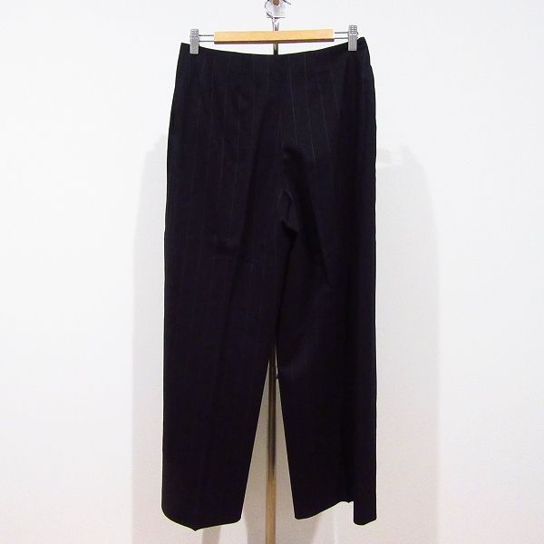 anc ケンゾー KENZO パンツ 40 濃紺 茶 ストライプ センタープレス レディース 969835