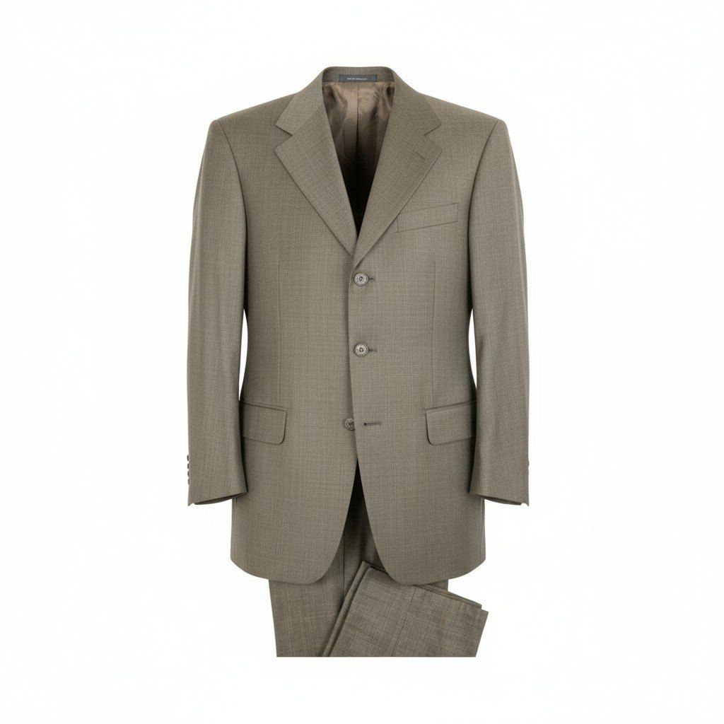 74k11 Ermenegild Zegna エルメネジルドゼニア セットアップスーツ シングルスーツ 3B チェック柄 ビジネス フォーマル メンズ 紳士服 48R ブラウン系 ウールシルクu02t