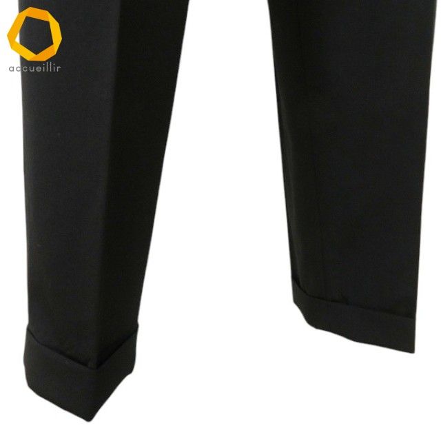 新商品が続々！ aux カネコイサオ KANEKO ISAO セットアップ 黒 オフホワイト レース パンツ スーツ ダブル 金釦 ブローチ付き ヴィンテージ 970954 k01 使い勝手の良い