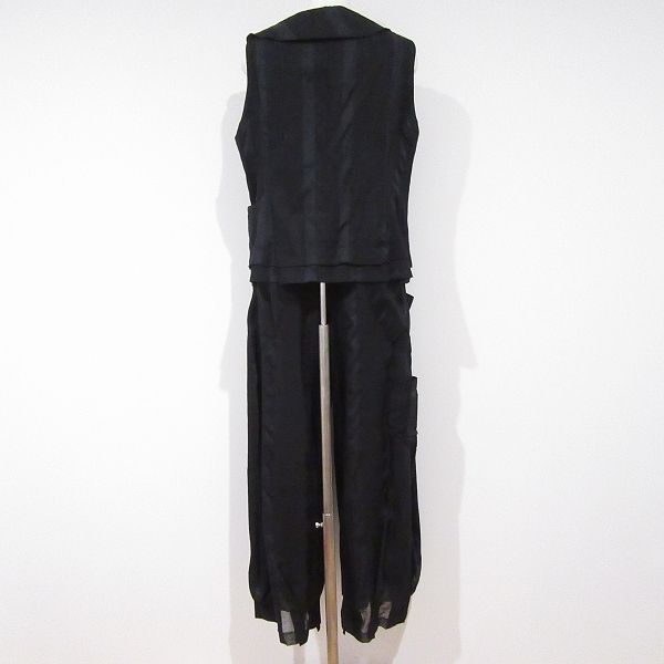 snc イークラット E-clat セットアップ パンツスーツ ツーピース 42 黒 ノースリーブ ジップアップ レディース 974054