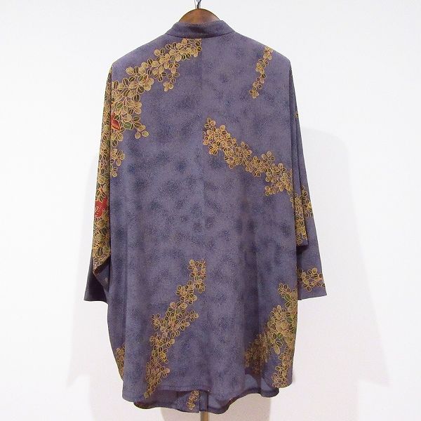 anc シセンドウ 詩仙堂 コート 紫系 ベージュ ちりめん 柄 レディース 975090