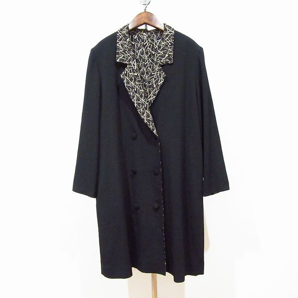 anc シセンドウ ヒトシタムラ 詩仙堂 BY HITOSHI コート リバーシブル 2way ちりめん 黒 アイボリー レディース 975093