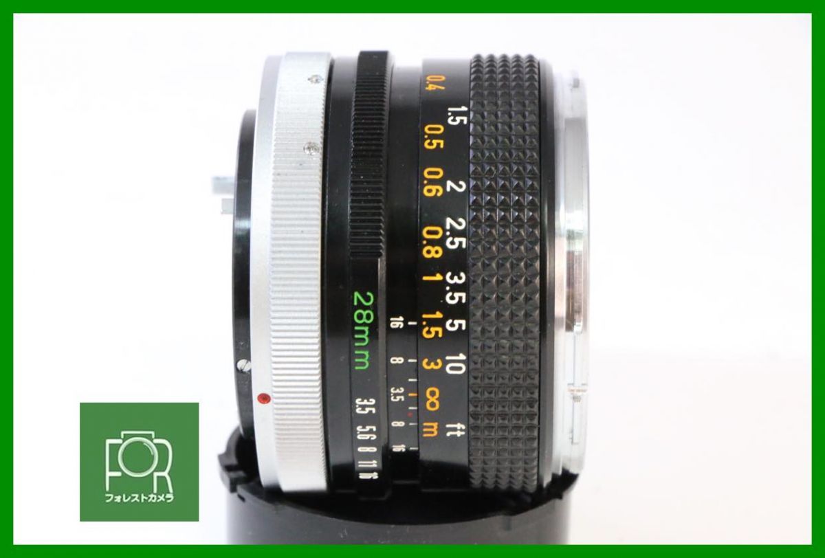 点検済 Canon FD 28mm F3.5 前後キャップ付き K66