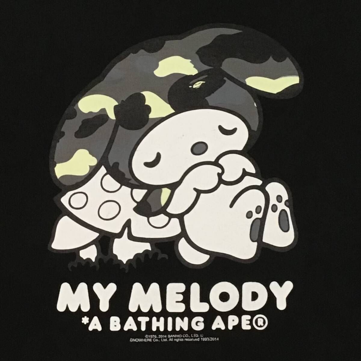 ☆蓄光☆ XL サンリオ × BAPE マイメロディ Tシャツ a bathing ape
