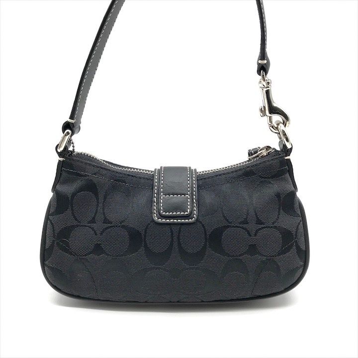 超 COACH コーチ シグネチャー キャンバス レザー ミニ ハンド ショルダー バッグ レディース ファッション ブラック a 10779