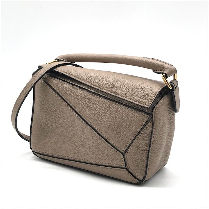 LOEWE ロエベ レザー パズル ミニ 2WAY ハンド ショルダー バッグ グレー ブランド 鞄 カバン BAG a10865