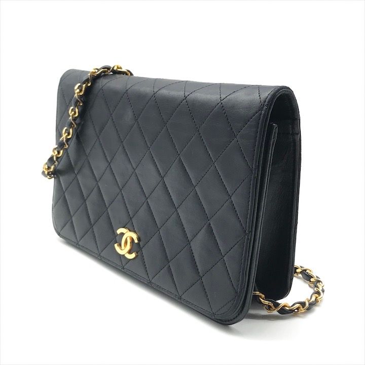 CHANEL シャネル ココマーク プッシュロック マトラッセ ラムスキン チェーン ショルダー バッグ ブラック ブランド 鞄 BAG k6707
