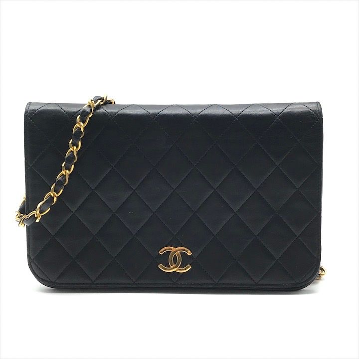 CHANEL シャネル ココマーク プッシュロック マトラッセ ラムスキン チェーン ショルダー バッグ ブラック ブランド 鞄 BAG k 6707
