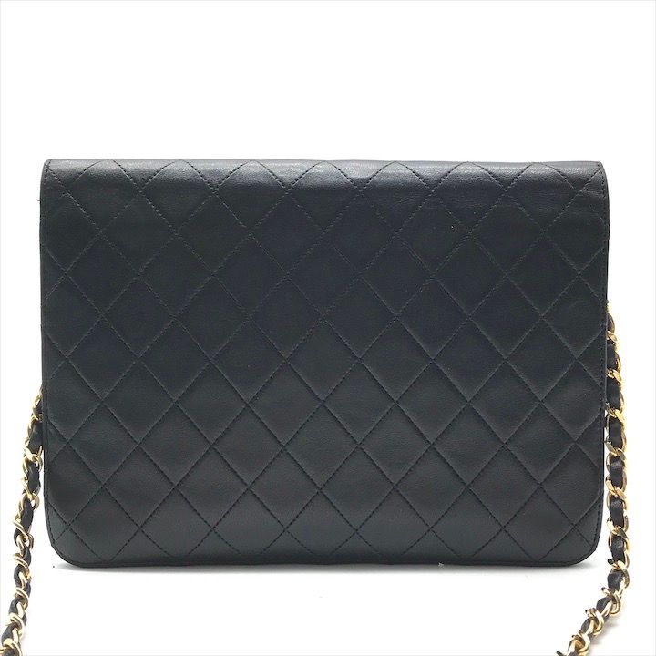 CHANEL シャネル ココマーク プッシュロック マトラッセ ラムスキン チェーン ショルダー バッグ ブラック ブランド 鞄 BAG k6708