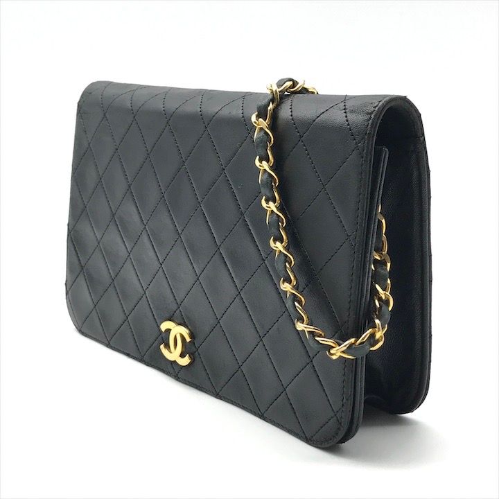 CHANEL シャネル ココマーク プッシュロック マトラッセ ラムスキン チェーン ショルダー バッグ ブラック ブランド 鞄 BAG k6710