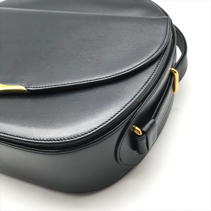 良品 Cartier カルティエ サファイア レザー ゴールド金具 ショルダー