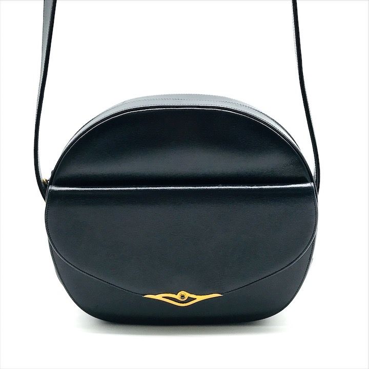 Cartier カルティエ サファイア レザー ゴールド金具 ショルダー バッグ ネイビー ブランド レディース かばん 鞄 Bag k6903