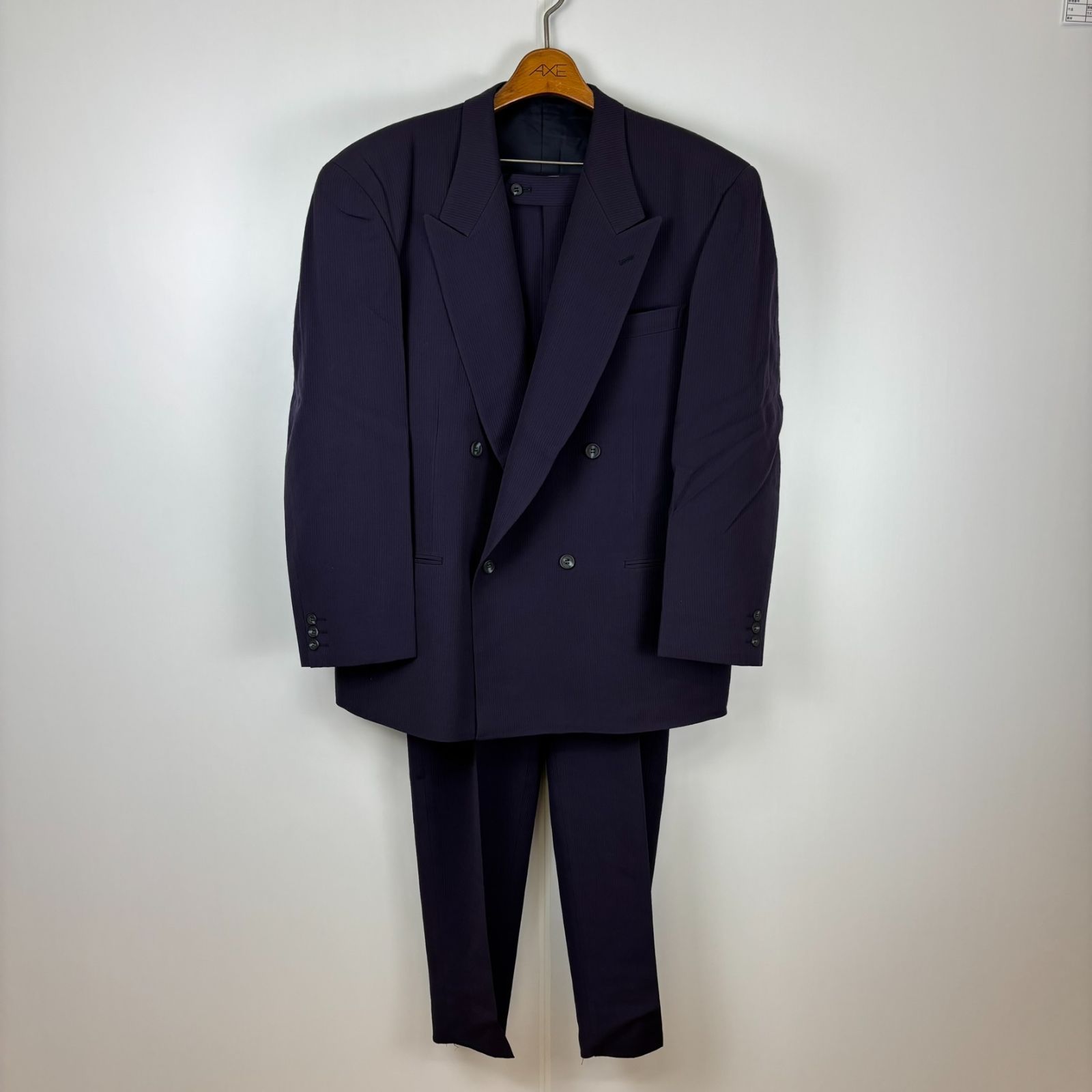 Texilstona セットアップ スーツ ダークパープル ダブル 54サイズ 古着 ヴィンテージ レトロ 90s oc-001-044