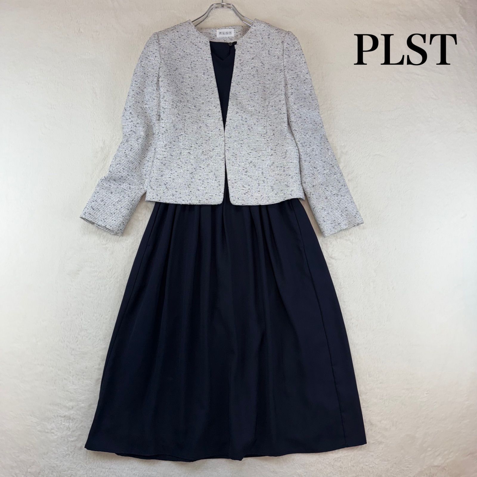 洗える PLST プラステ セレモニー ワンピーススーツ セットアップ ママスーツ ノー ジャケット 卒業式 入学式 式典 七五三 オケージョン 学校行事 お宮参り フォーマル オフィス お仕事 Mサイズ