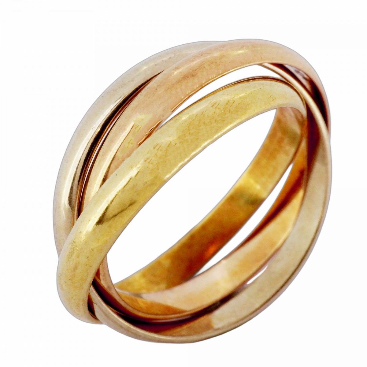 5jmb0820 カルティエ リング トリニティ K18YG イエローゴールド K18WG ホワイトゴールド K18PG ピンクゴールド ＃52 レディース