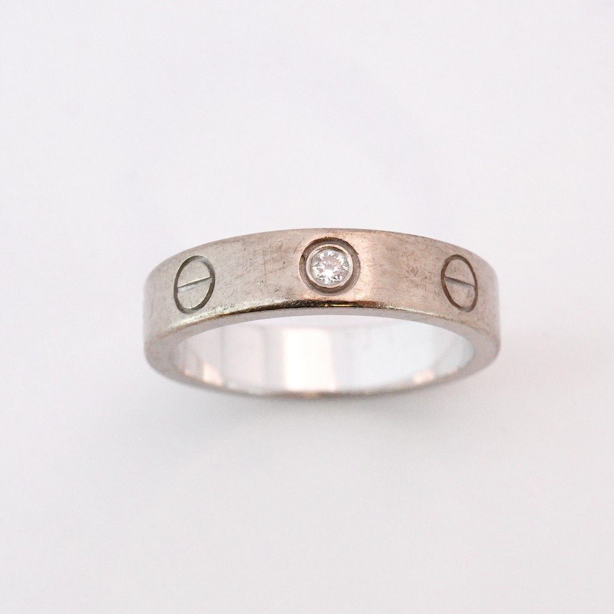 5 jmb 0830 カルティエ リング ミニラブ 1 PD K 18 WG ホワイトゴールド ダイヤモンド ＃49 レディース