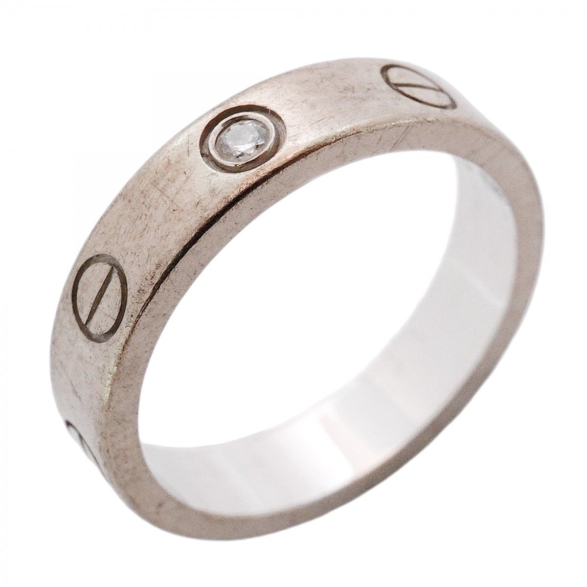 5jmb0830 カルティエ リング ミニラブ 1PD K18WG ホワイトゴールド ダイヤモンド #49 レディース