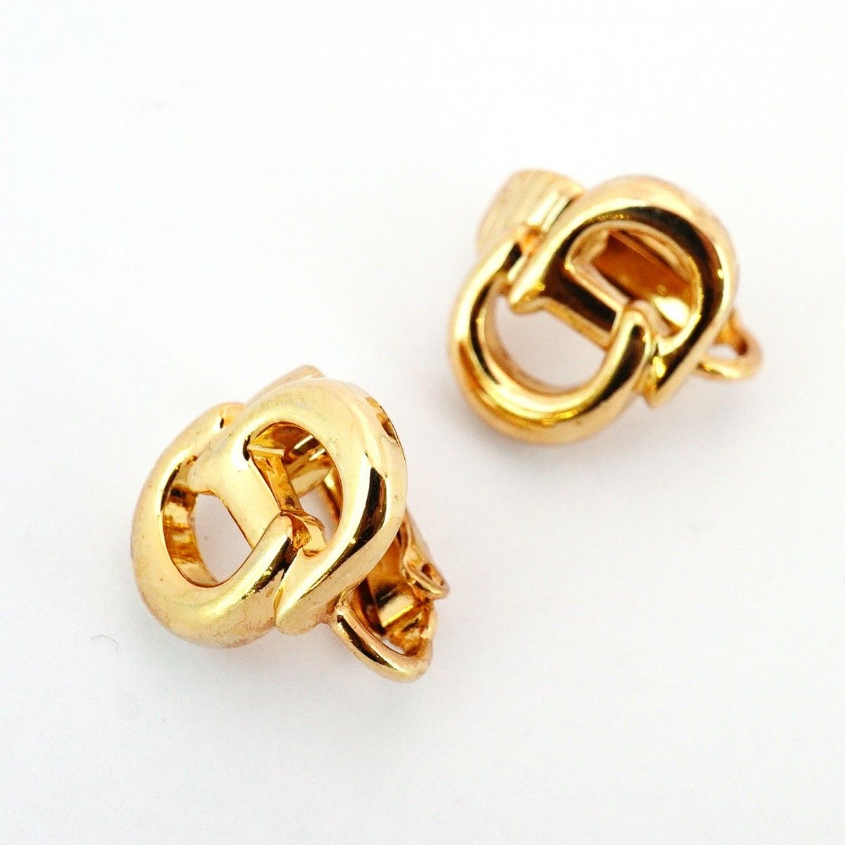 5 jmb 0836 クリスチャンディオール イヤリング CDロゴ GPメッキ ゴールド レディース