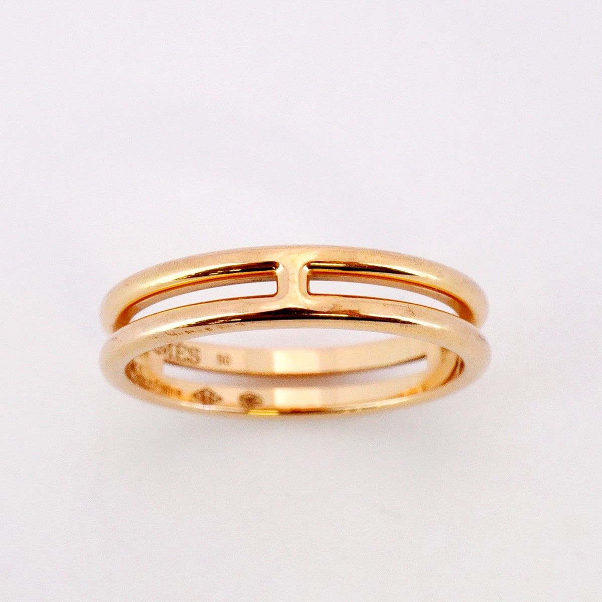 5 jmb 0840 エルメス リング アリアンヌ K 18 PG ピンクゴールド ＃50 レディース