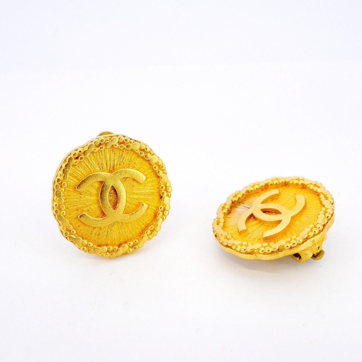 5 jmb 0845 シャネル イヤリング ヴィンテージ ココマーク 丸型 サークル GPメッキ ゴールド レディース