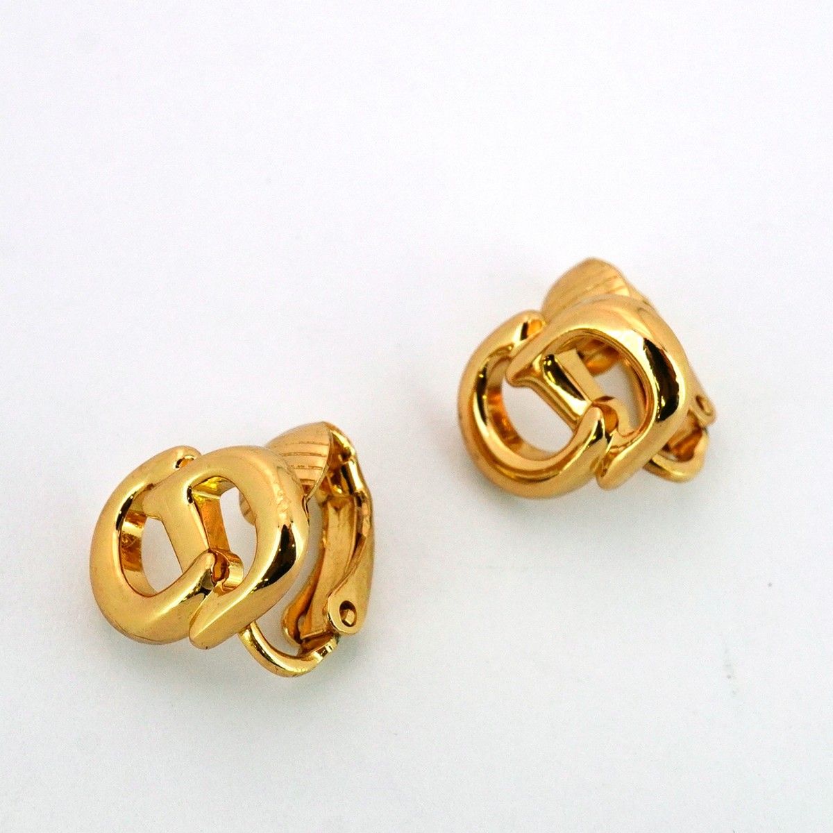 5 jmb 0856 クリスチャンディオール イヤリング CDロゴ GPメッキ ゴールド レディース