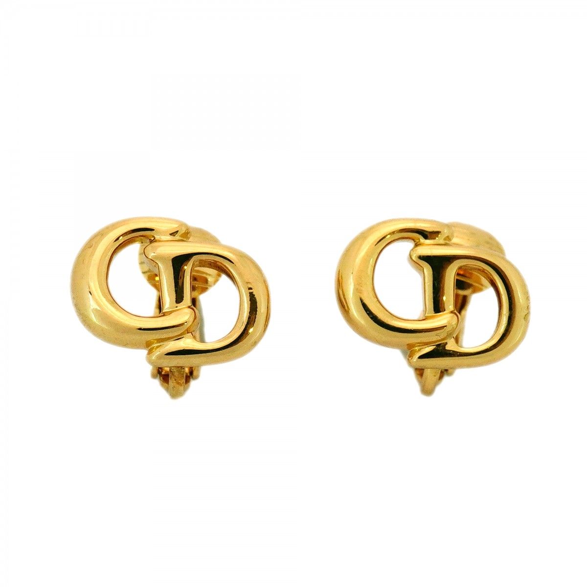 5jmb0856 クリスチャンディオール イヤリング CDロゴ GPメッキ ゴールド レディース