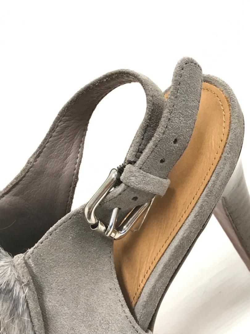  COACH ファー付 オープントゥーサンダル コーチ グレー ハイヒール パンプス ハイヒール パンプス パンプス