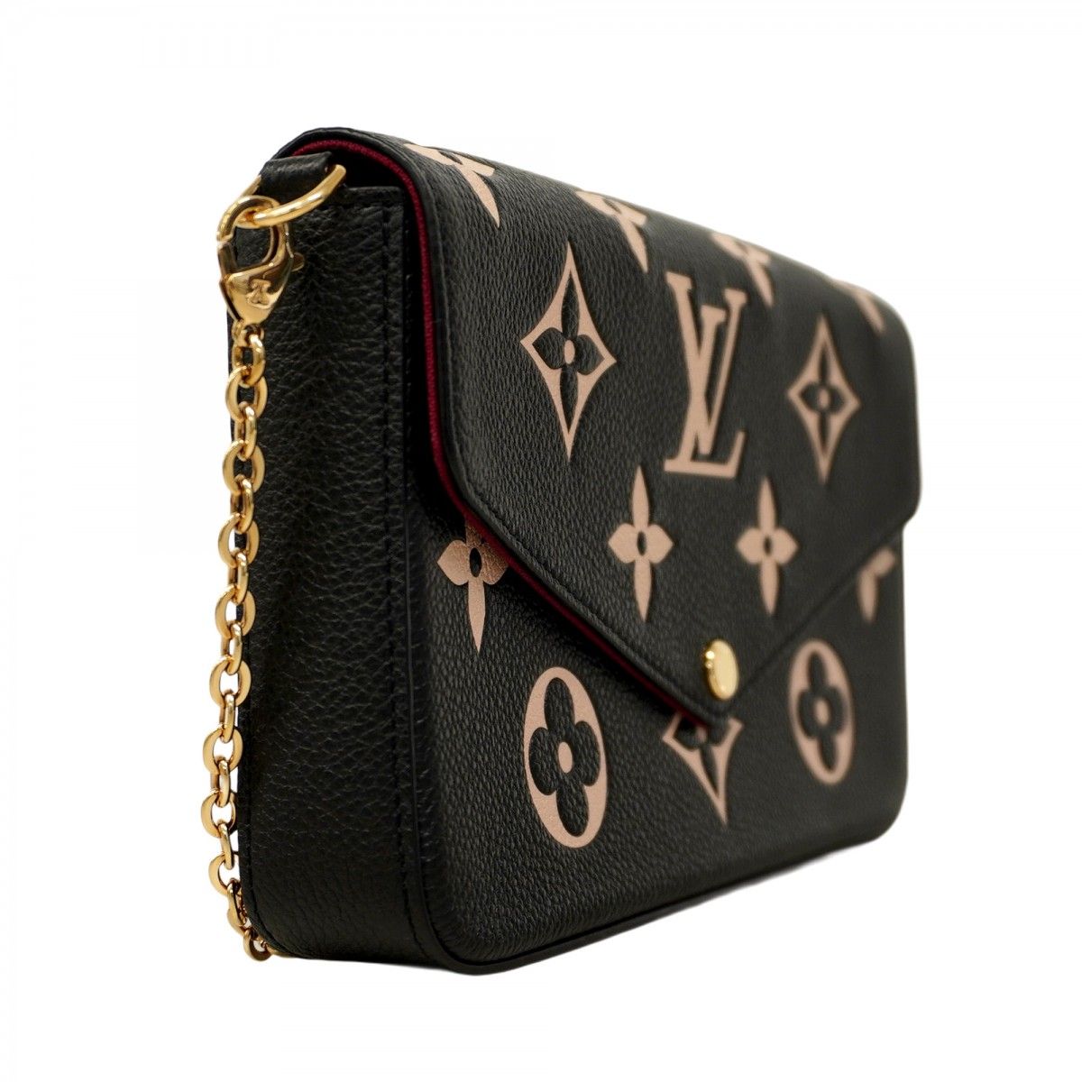 5 ob 1035-h ルイヴィトン ショルダーウォレット モノグラム アンプラント バイ ポシェットフェリシー M 82479 ブラック レディース