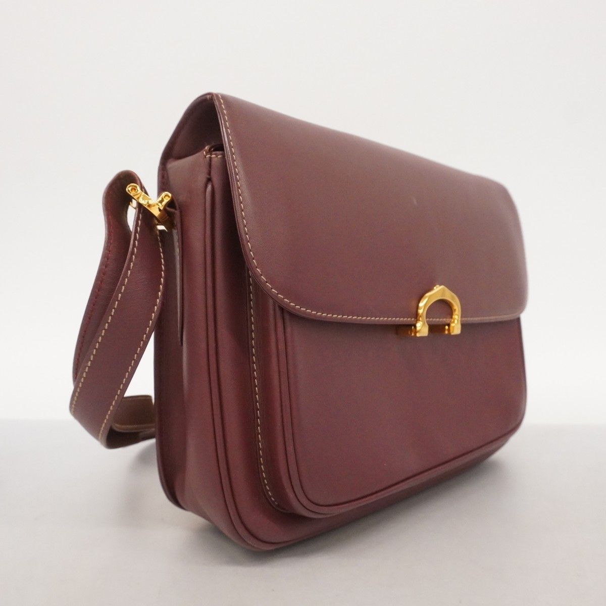5ob1153】カルティエ ショルダーバッグ マスト レザー ボルドー