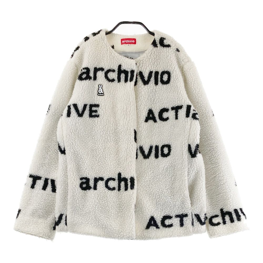 サイズ 38 ARCHIVIO アルチビオ 蓄熱裏地付き ノー ボアジャケット ロゴ柄 ホワイト系 240101539868 ゴルフウェア レディース ストスト
