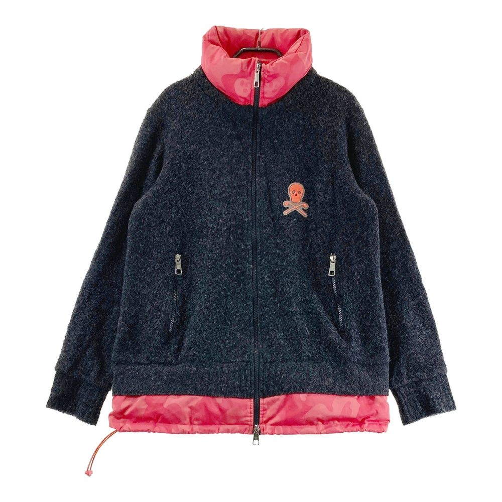 サイズ 46 MARK-LONA マークアンドロナ ニット×ダウン 切替 ジップジャケット 迷彩柄 カモフラ レッド系 240101544342 ゴルフウェア メンズ ストスト