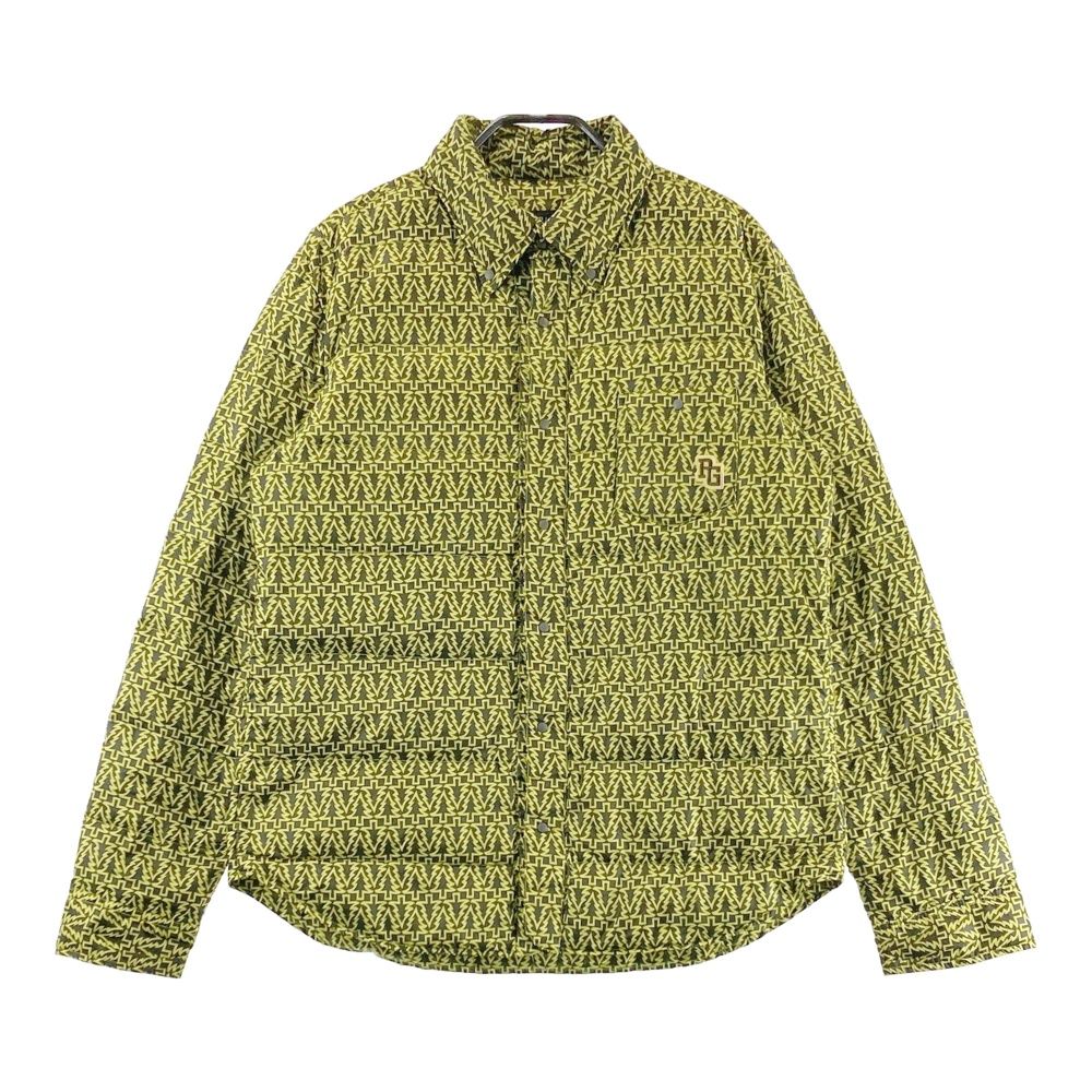 サイズ 4 PEARLY GATES パーリーゲイツ シャツ型 長袖ダウンジャケット 総柄 ブラック系 240101544835 ゴルフウェア メンズ ストスト