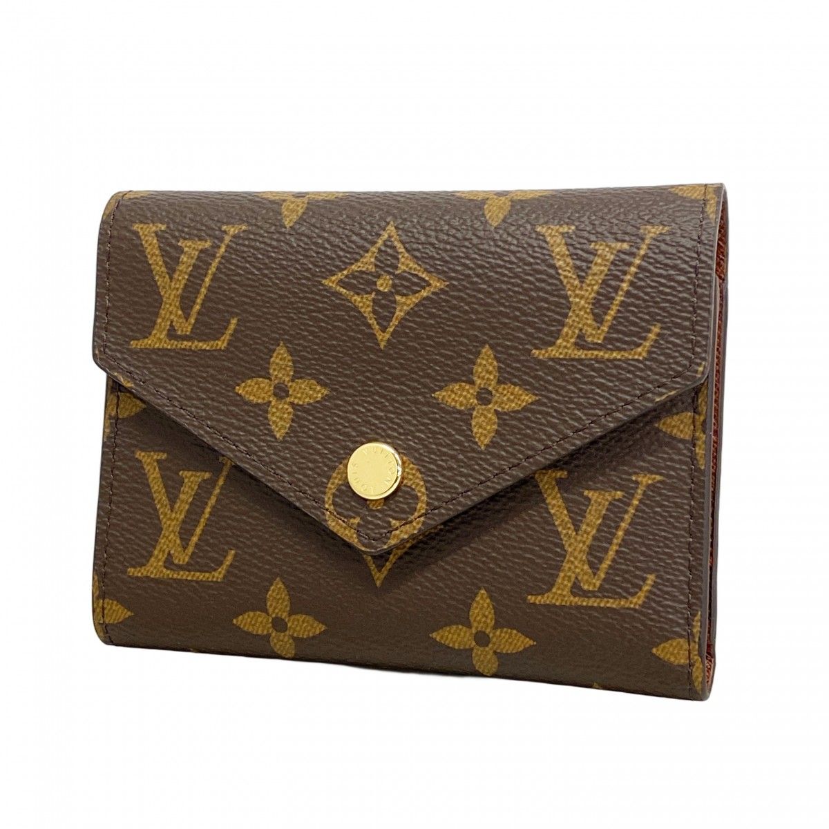 5ob1248 ルイヴィトン 三つ折り財布 モノグラム ポルトフォイユヴィクトリーヌ M62472 ブラウン レディース