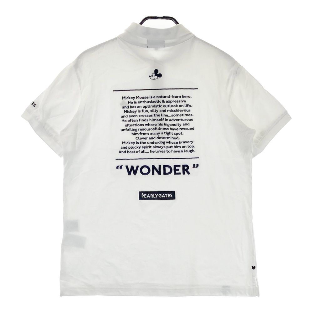 サイズ 5 PEARLY GATES パーリーゲイツ ×Disney モデル 半袖ポロシャツ ミッキー ホワイト系 ゴルフウェア メンズ ストスト