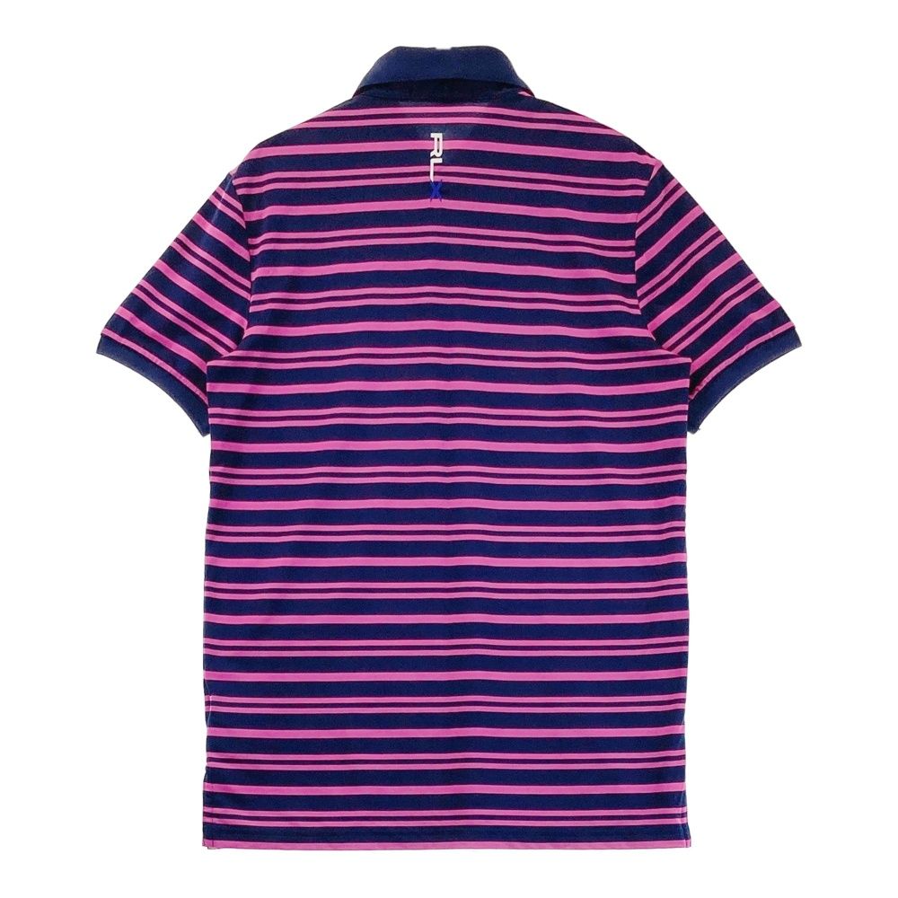 サイズ S 170 92 A RLX ラルフローレン 半袖ポロシャツ ボーダー柄 ネイビー系 ゴルフウェア メンズ ストスト