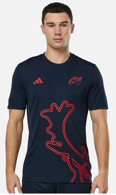 アディダス ラグビー マンスター ウォームアップ Tシャツ 紺 ネイビー 公式モデル 日本未発売