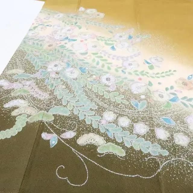 専用Y3686◇美品 正絹 さが美謹製 辻が花 絞り 手縫い仕立て 訪問着 着物 Y3686◇美品 正絹 さが美謹製 辻が花 絞り 手縫い仕立て 訪問着 着物