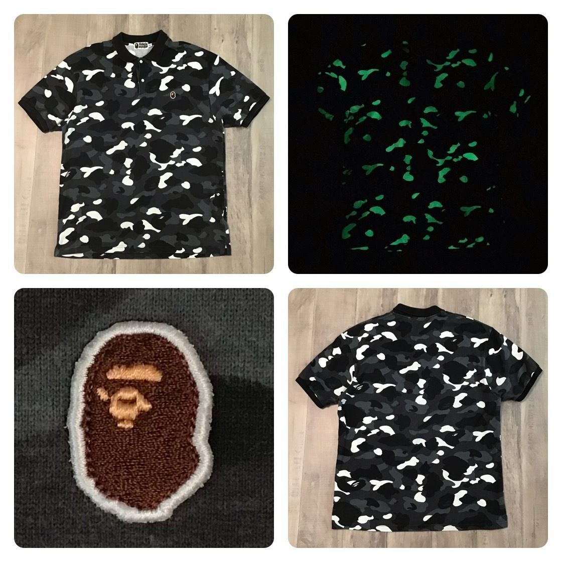 蓄光 XXL City camo ポロシャツ a bathing ape BAPE polo shirt エイプ ベイプ アベイシングエイプ 迷彩 2XL