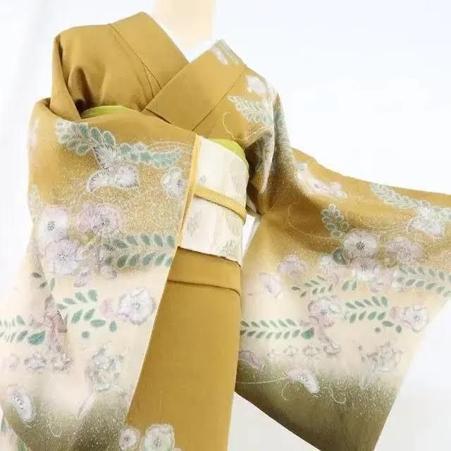 百華❀Y2298◇美品 さが美謹製 辻が花 絞り 手縫い 正絹 訪問着 着物