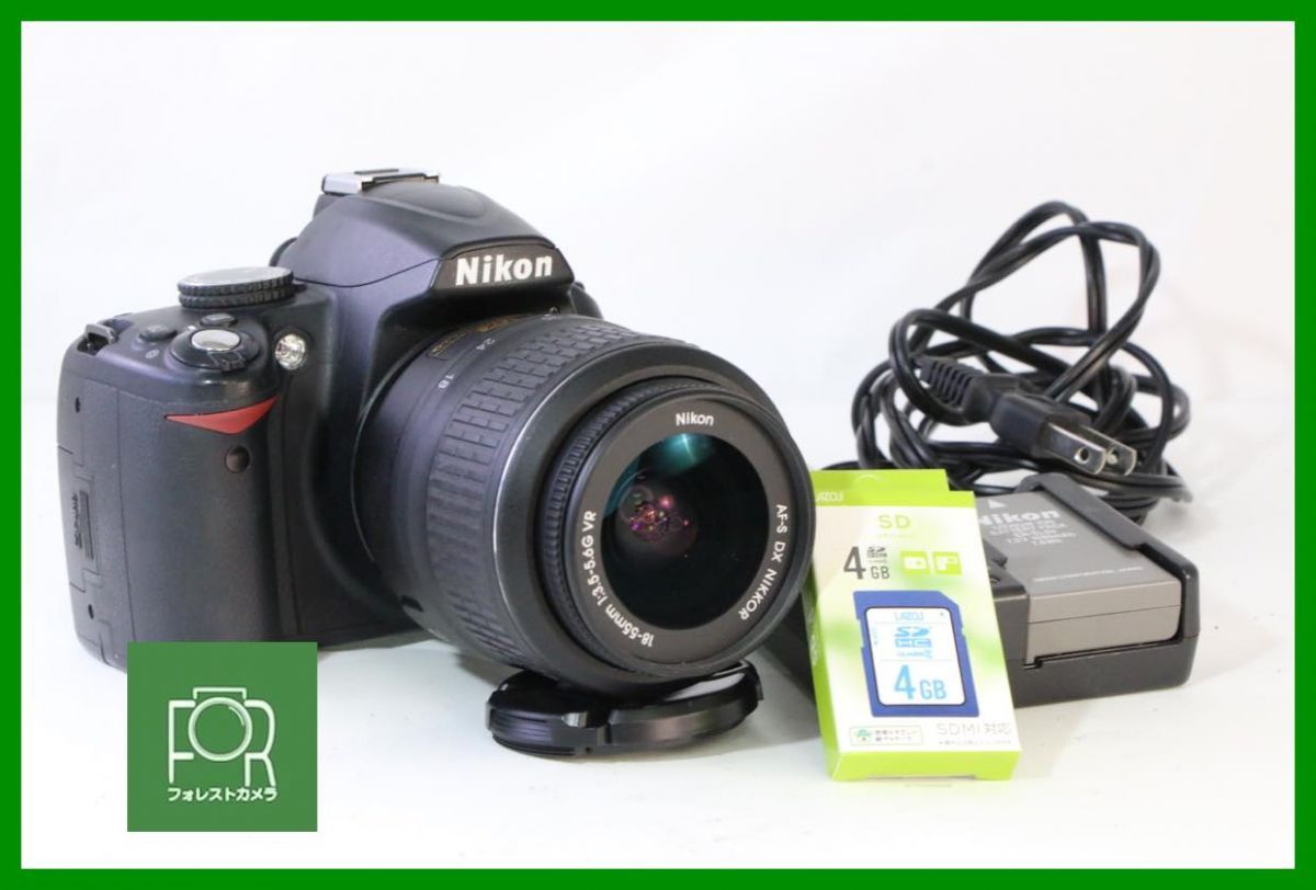 点検済 Nikon D3000 AF-S 18-55mm G S数わずか3136回 バッテリーチャージャー 4GB SDカード付き 4909
